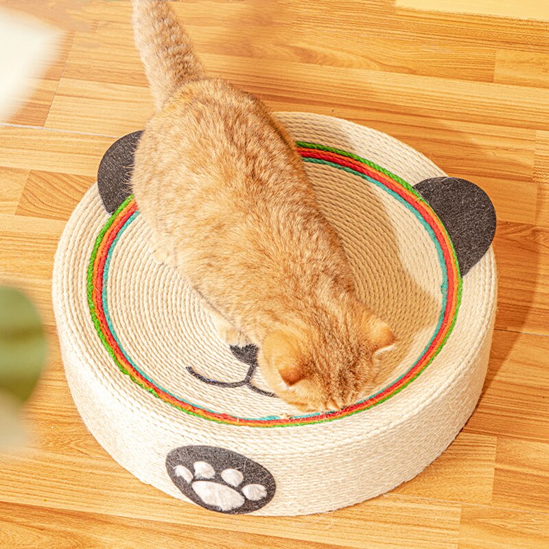 Kitty Cute Round Scratching Board Woven Cat Bed D41cmxH11cm Pets by The Kawaii Shoppu | The Kawaii Shoppu