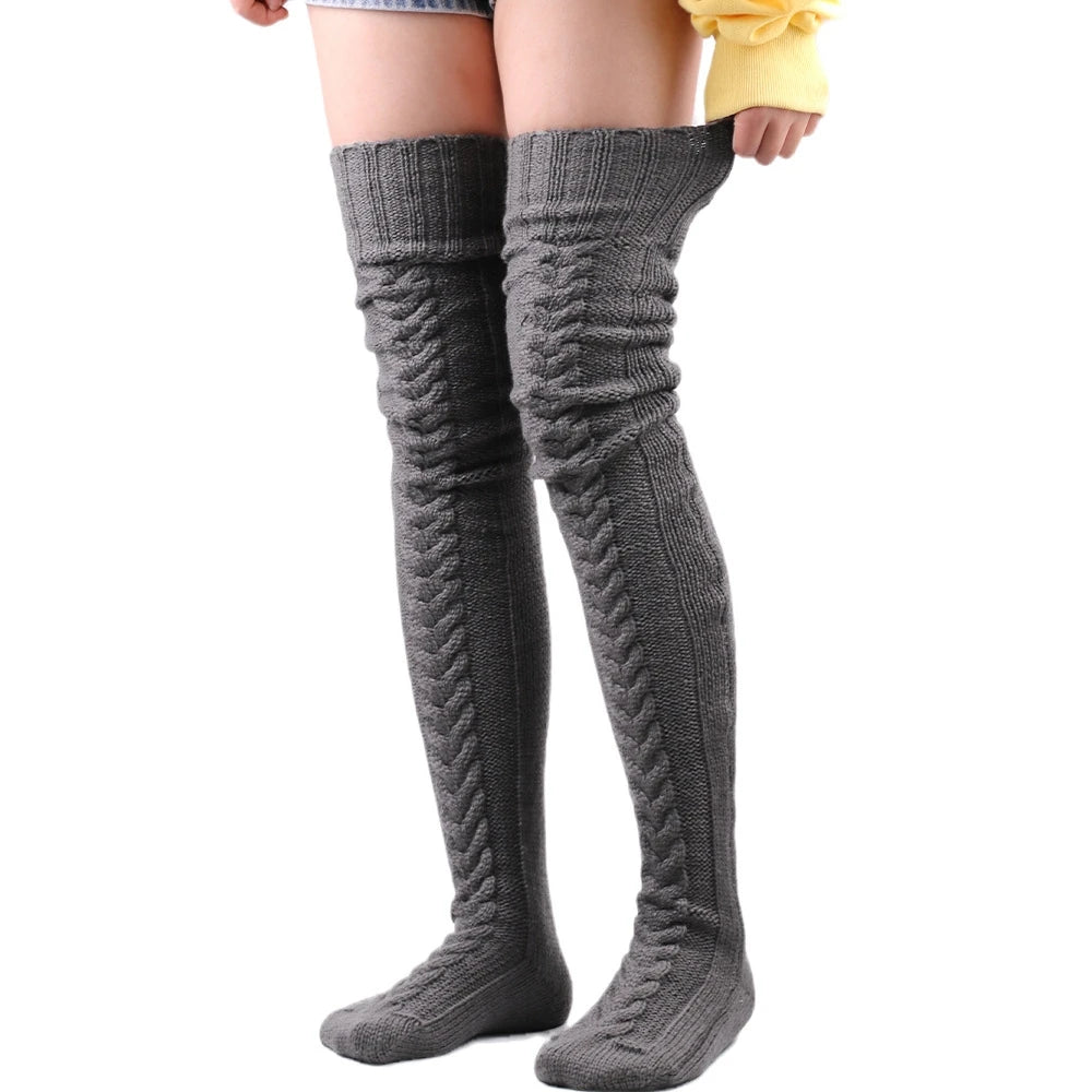 Knitted Knee High Leg Warmers Cozy Wool Winter Socks Free size Clothing and Accessories by The Kawaii Shoppu | The Kawaii Shoppu