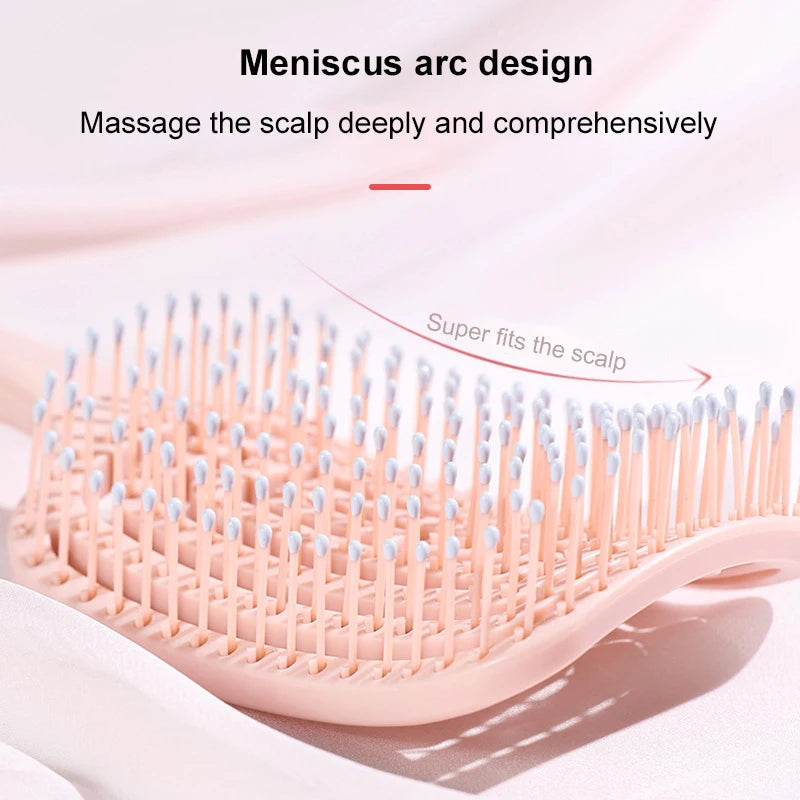 KShoppu Relaxing Easy Clean Scalp Hollow Massaging Paddle Hair Brush Hair Accessories by The Kawaii Shoppu | The Kawaii Shoppu