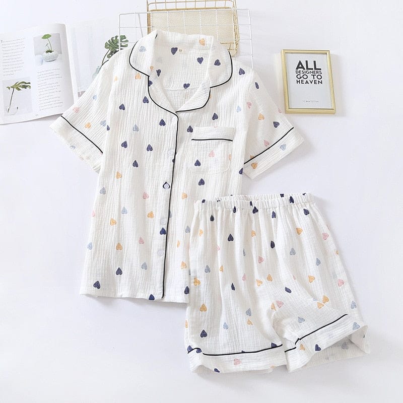 Kyuto Sweet Japan Summer Pajamas white Fashion The Kawaii Shoppu