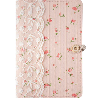 Lace Pink Flower Cotton Loose Leaf / Thread Bound A5/A6/A7 Binder Diary Notebook Stationery by The Kawaii Shoppu | The Kawaii Shoppu
