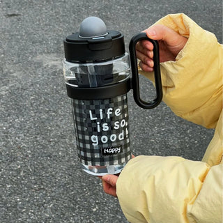 Large 1200ml Kawaii Water Bottle with Straw & Handle – BPA Free Plastic Tumbler with Filter for Tea, Juice, Coffee, Matcha