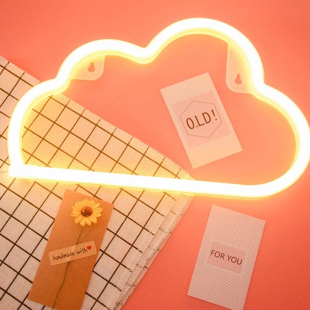 LED Neon Sign Lights Warm White Cloud null The Kawaii Shoppu