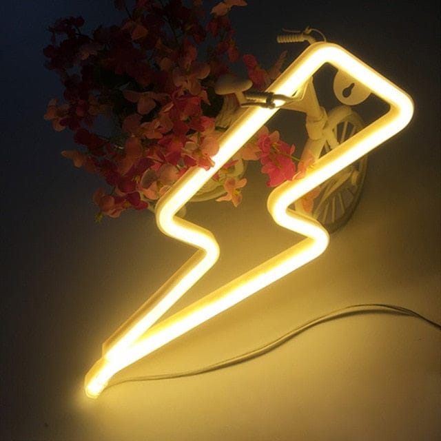 LED Neon Sign Lights Warm White Lightning null The Kawaii Shoppu