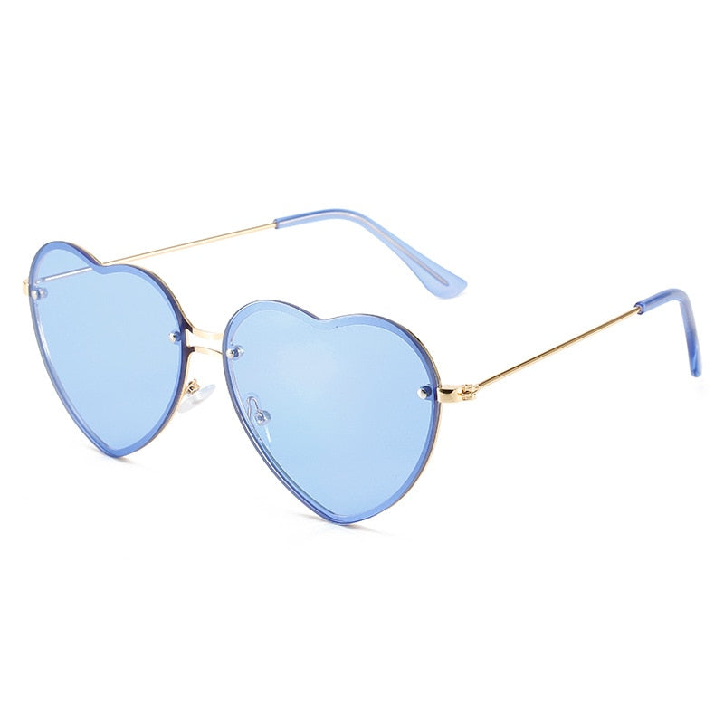 LOVE Ocean Heart Sunglasses GOLD BLUE As picture Clothing and Accessories by The Kawaii Shoppu | The Kawaii Shoppu