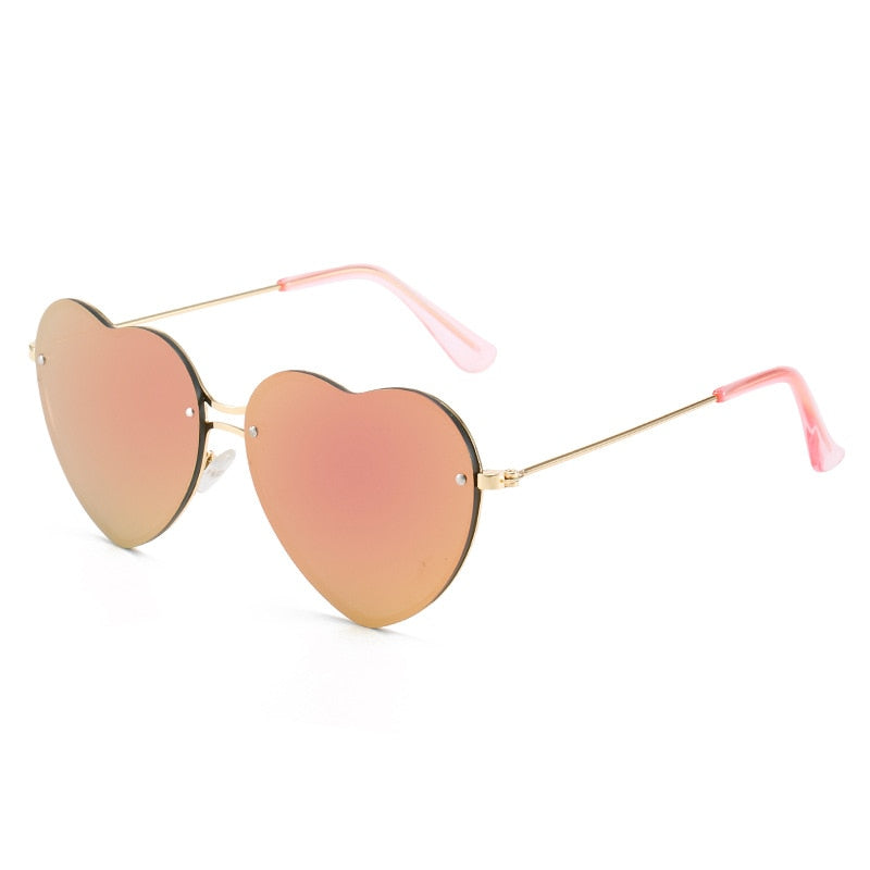 LOVE Ocean Heart Sunglasses GOLD PINK MIRROR As picture Clothing and Accessories by The Kawaii Shoppu | The Kawaii Shoppu