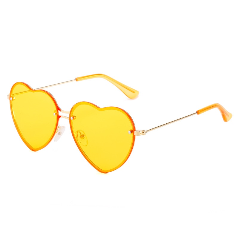 LOVE Ocean Heart Sunglasses GOLD YELLOW As picture Clothing and Accessories by The Kawaii Shoppu | The Kawaii Shoppu