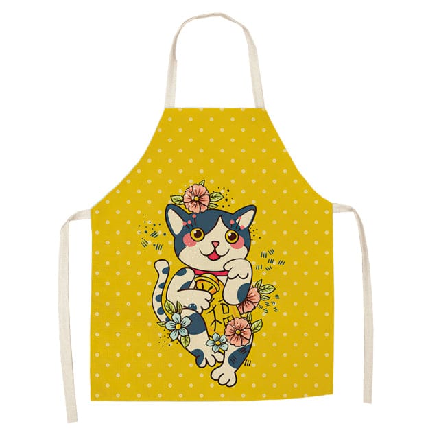 Lucky Cat Chef Kitchen Apron Clothing and Accessories The Kawaii Shoppu