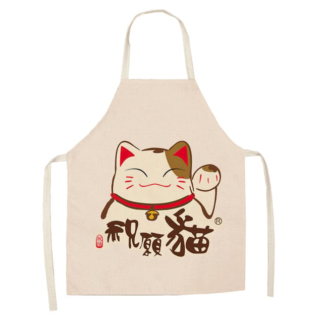 Lucky Cat Chef Kitchen Apron Clothing and Accessories The Kawaii Shoppu