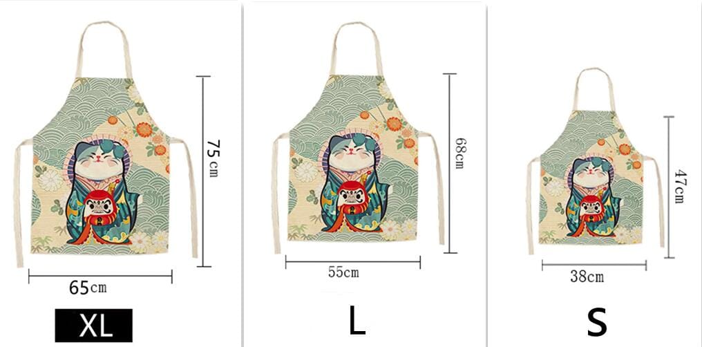 Lucky Cat Chef Kitchen Apron Clothing and Accessories The Kawaii Shoppu