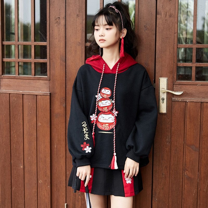 Lucky Spirit Hoodie Black Fashion The Kawaii Shoppu