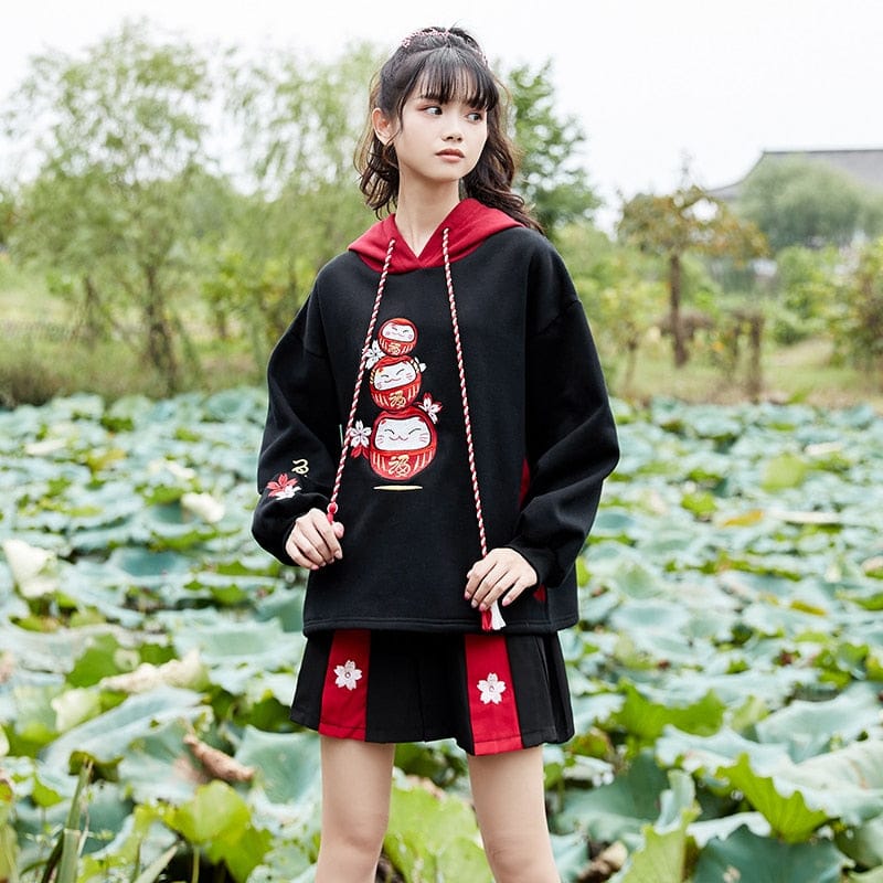 Lucky Spirit Hoodie Black Fashion The Kawaii Shoppu