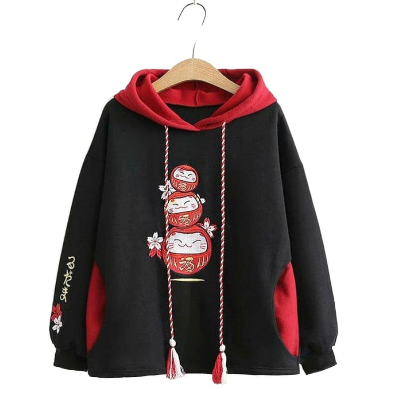 Lucky Spirit Hoodie Black Fashion The Kawaii Shoppu