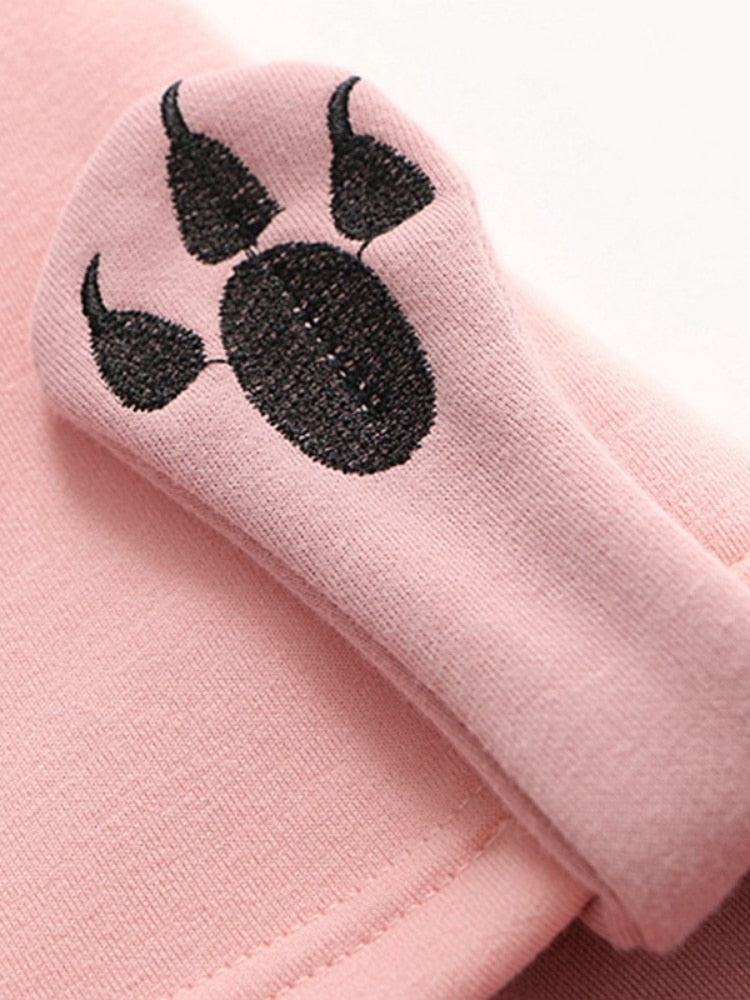 Luna Cat Kawaii Fleece Hoodie One Size Clothing and Accessories by The Kawaii Shoppu | The Kawaii Shoppu