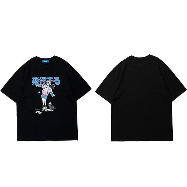 Luna Skate Kanji Tee Black M Fashion The Kawaii Shoppu