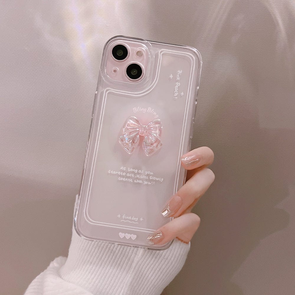 Luxury Sweet Girls Crystal Bow Tie Kawaii Phone Case For iPhone Case Phone Cases & Covers The Kawaii Shoppu