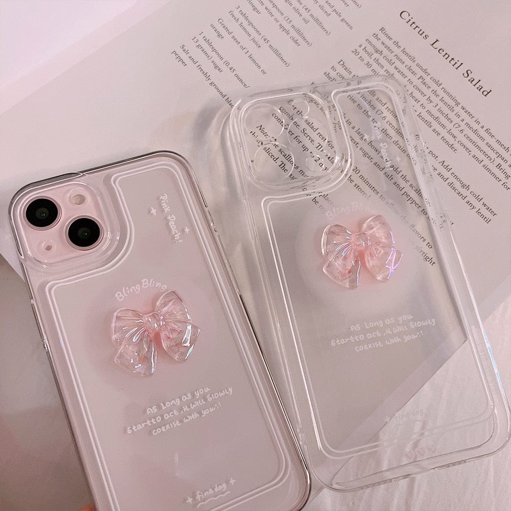 Luxury Sweet Girls Crystal Bow Tie Kawaii Phone Case For iPhone Case Phone Cases & Covers The Kawaii Shoppu