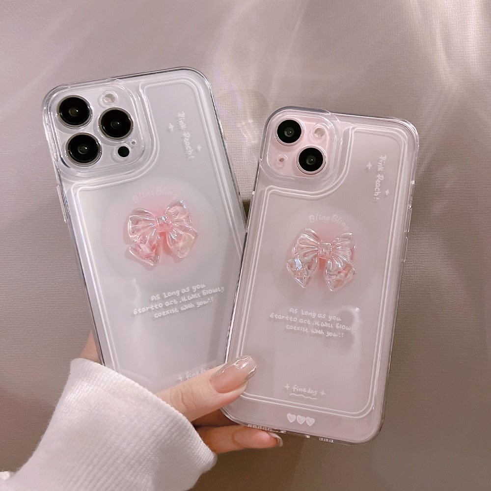 Luxury Sweet Girls Crystal Bow Tie Kawaii Phone Case For iPhone Case Phone Cases & Covers The Kawaii Shoppu