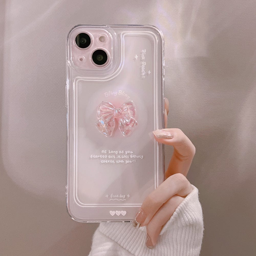 Luxury Sweet Girls Crystal Bow Tie Kawaii Phone Case For iPhone Case Phone Cases & Covers The Kawaii Shoppu