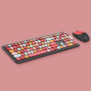 Macaron Wireless Keyboard and Mouse Set Black 3C The Kawaii Shoppu