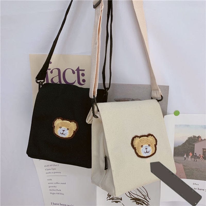 Mini Bear Canvas Bag Bags The Kawaii Shoppu