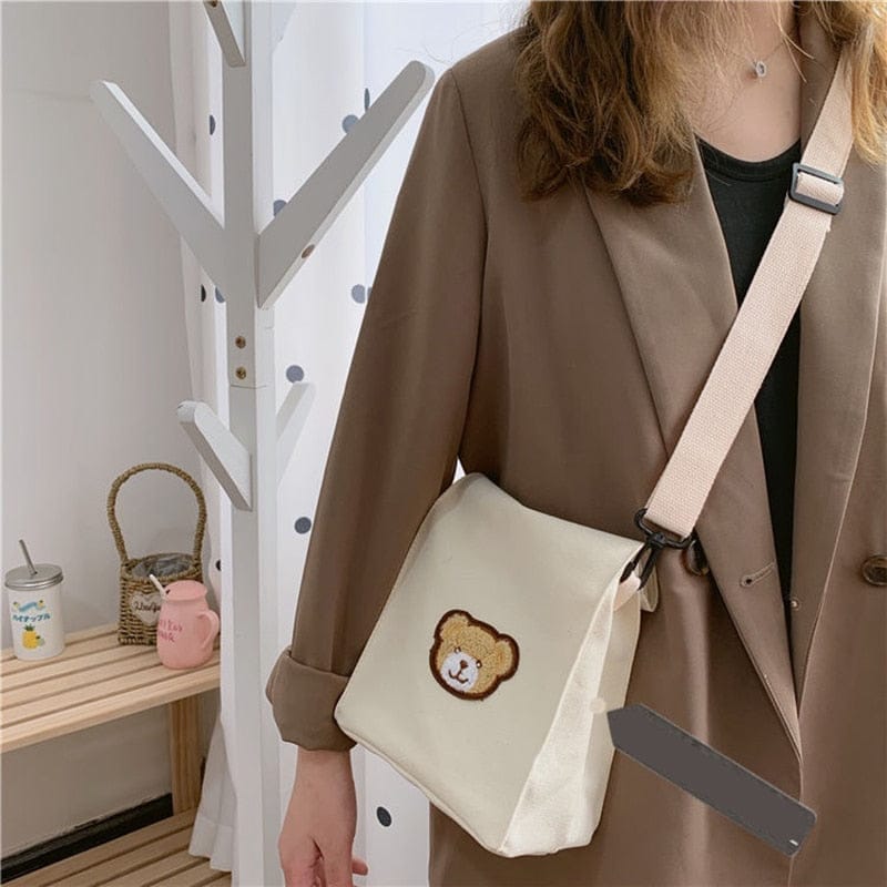 Mini Bear Canvas Bag Bags The Kawaii Shoppu