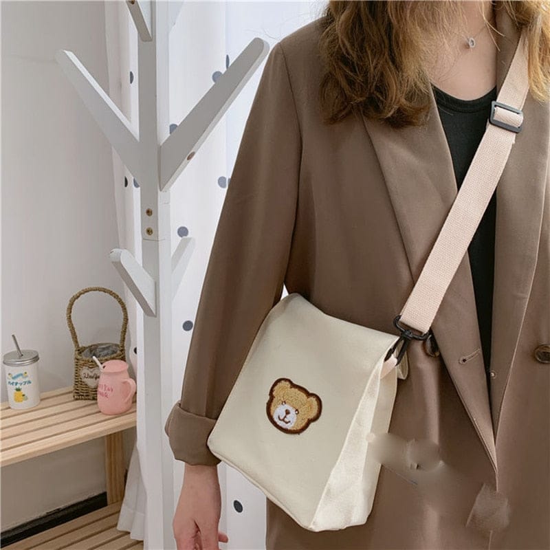 Mini Bear Canvas Bag Bags The Kawaii Shoppu