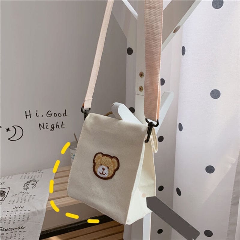 Mini Bear Canvas Bag Bags The Kawaii Shoppu