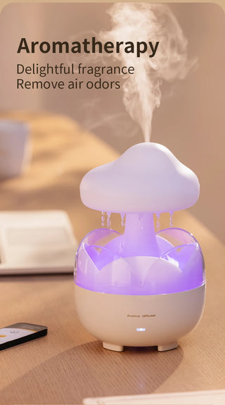 Mushroom Rain Cloud Aroma Diffuser & Humidifier with Night Light