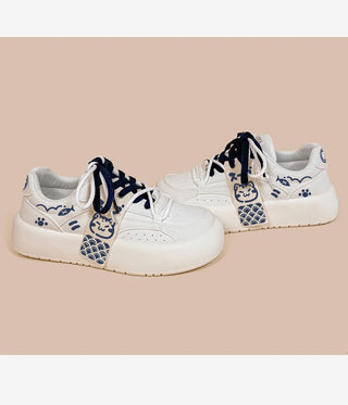 Neko Sushi White Chunky Sneakers WHITE Shoes by The Kawaii Shoppu | The Kawaii Shoppu
