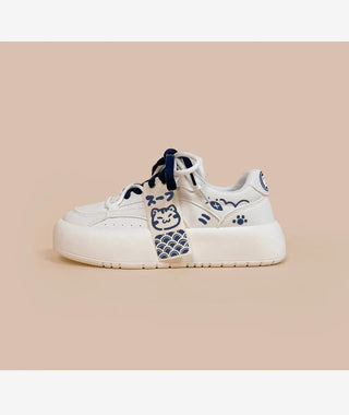 Neko Sushi White Chunky Sneakers WHITE Shoes by The Kawaii Shoppu | The Kawaii Shoppu