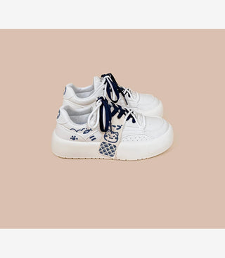 Neko Sushi White Chunky Sneakers WHITE Shoes by The Kawaii Shoppu | The Kawaii Shoppu