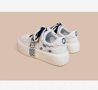 Neko Sushi White Chunky Sneakers WHITE Shoes by The Kawaii Shoppu | The Kawaii Shoppu