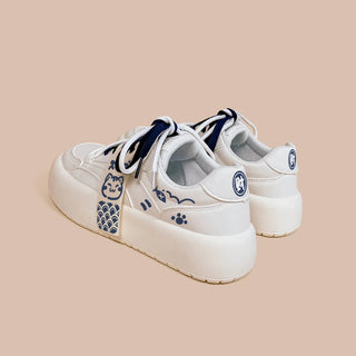 Neko Sushi White Chunky Sneakers WHITE Shoes by The Kawaii Shoppu | The Kawaii Shoppu