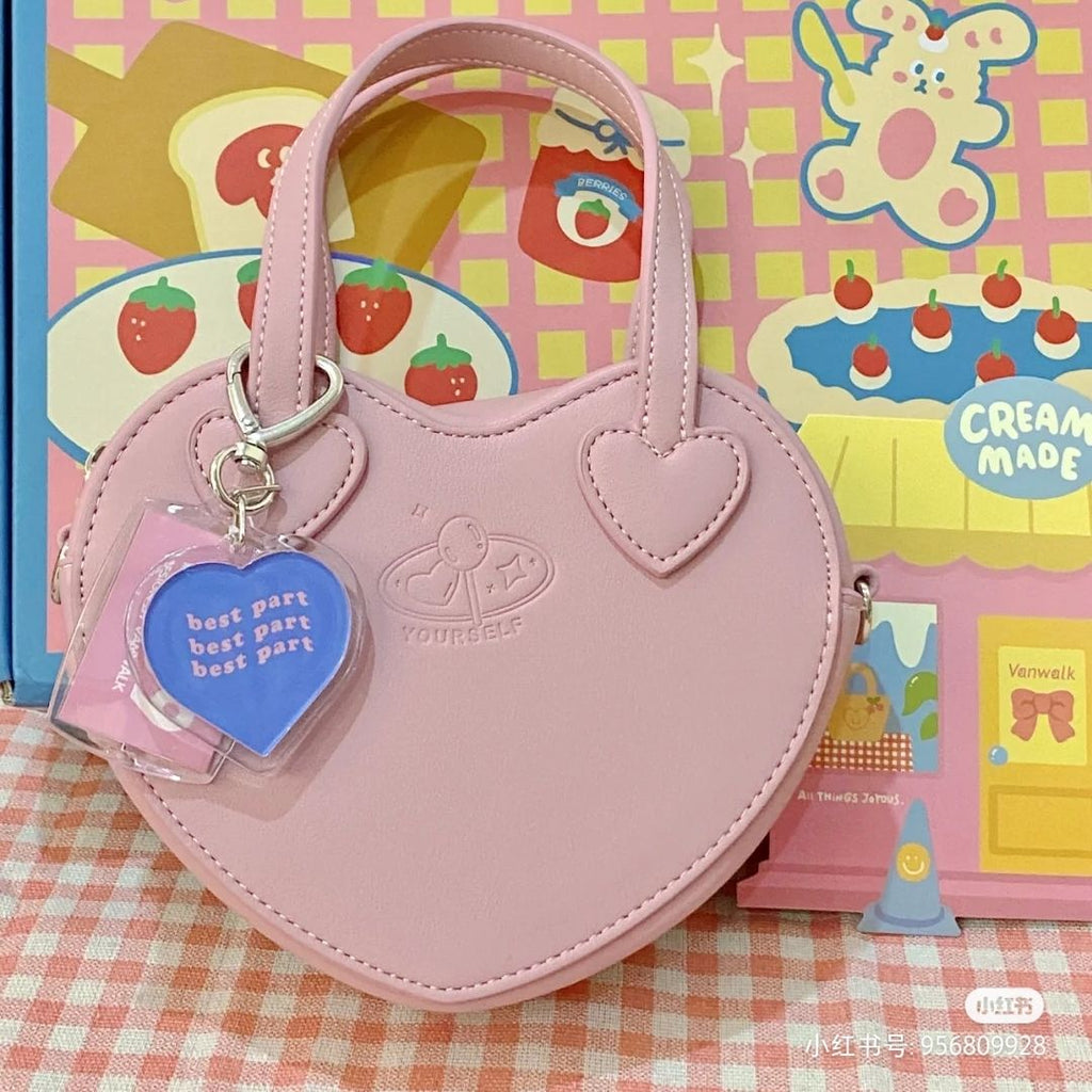 New Love Kawaii Pink heart Handbag Bag by The Kawaii Shoppu | The Kawaii Shoppu