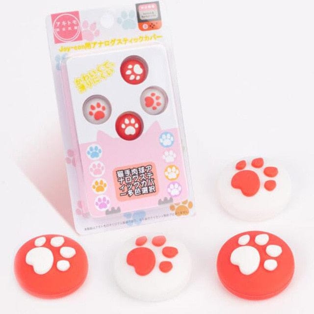 NS Switch PawPaw Joy Stick Grip Caps Red null The Kawaii Shoppu