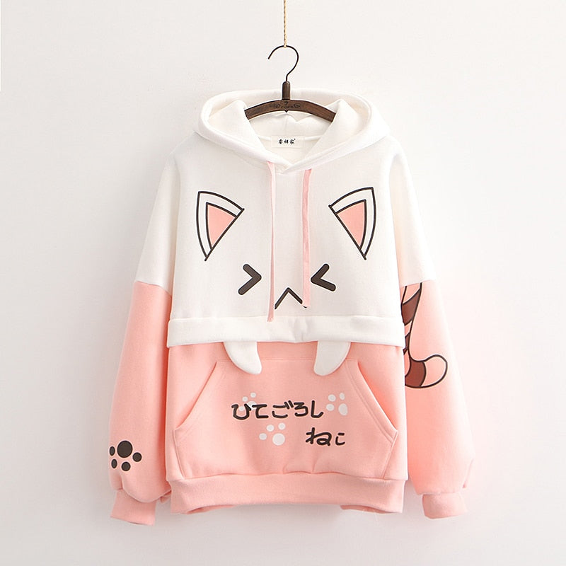 Nya Kitty Soft Kawaii Hoodie One Size Clothing and Accessories by The Kawaii Shoppu | The Kawaii Shoppu