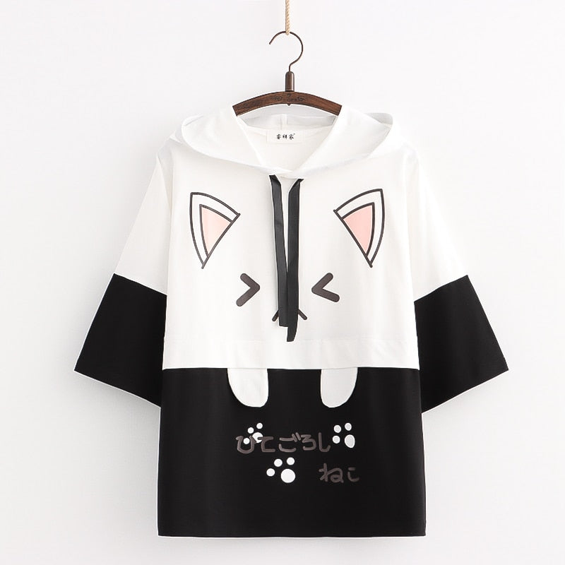 Nya Kitty Soft Kawaii Hoodie One Size Clothing and Accessories by The Kawaii Shoppu | The Kawaii Shoppu