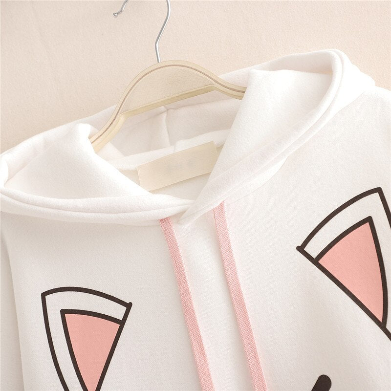 Nya Kitty Soft Kawaii Hoodie One Size Clothing and Accessories by The Kawaii Shoppu | The Kawaii Shoppu