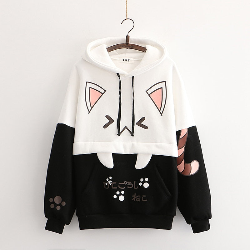 Nya Kitty Soft Kawaii Hoodie One Size Clothing and Accessories by The Kawaii Shoppu | The Kawaii Shoppu