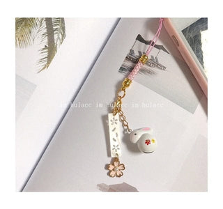 Omamori Lucky Sakura Keychain Get rich Rabbit Accessory The Kawaii Shoppu
