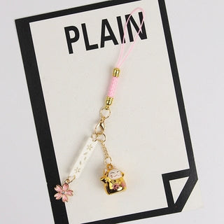 Omamori Lucky Sakura Keychain Maneki Neko Accessory The Kawaii Shoppu