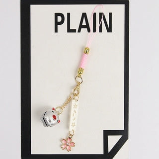 Omamori Lucky Sakura Keychain Silver Pig Accessory The Kawaii Shoppu