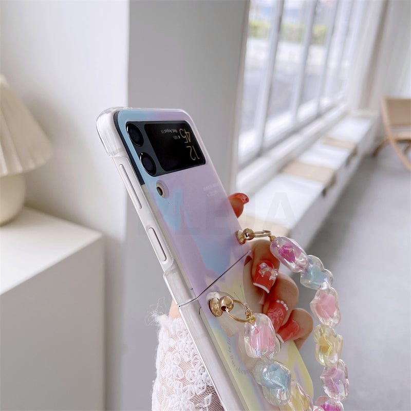 Pastel Butterfly Bracelet Phone Stand Case For Samsung Galaxy Z Flip 3 For Z Flip 3 Phone Cases & Covers The Kawaii Shoppu