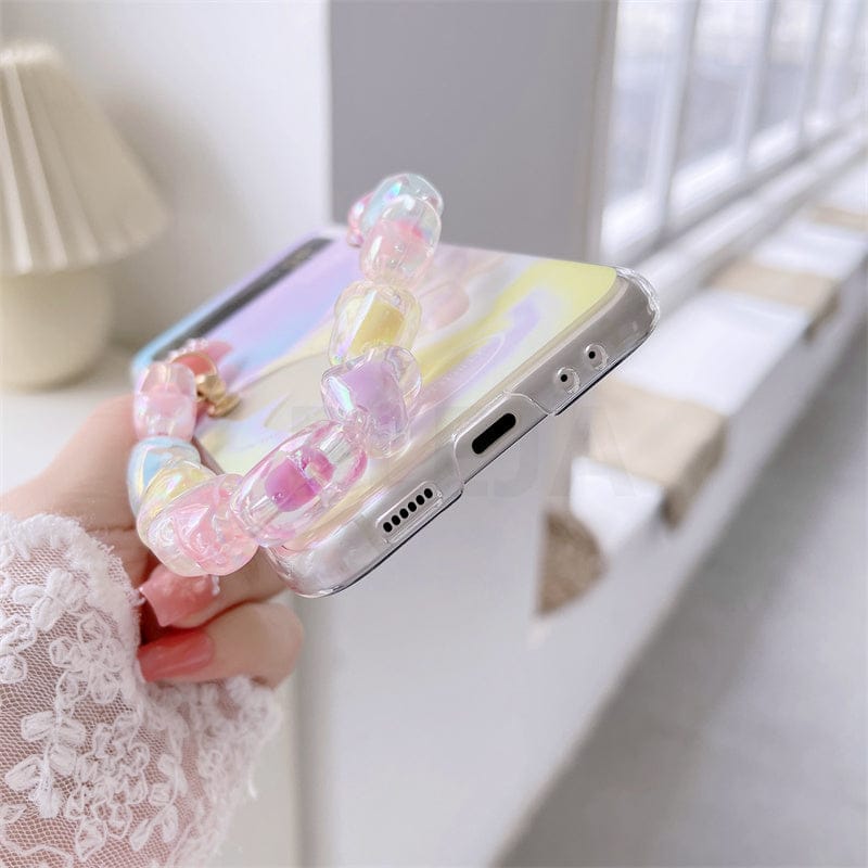 Pastel Butterfly Bracelet Phone Stand Case For Samsung Galaxy Z Flip 3 For Z Flip 3 Phone Cases & Covers The Kawaii Shoppu