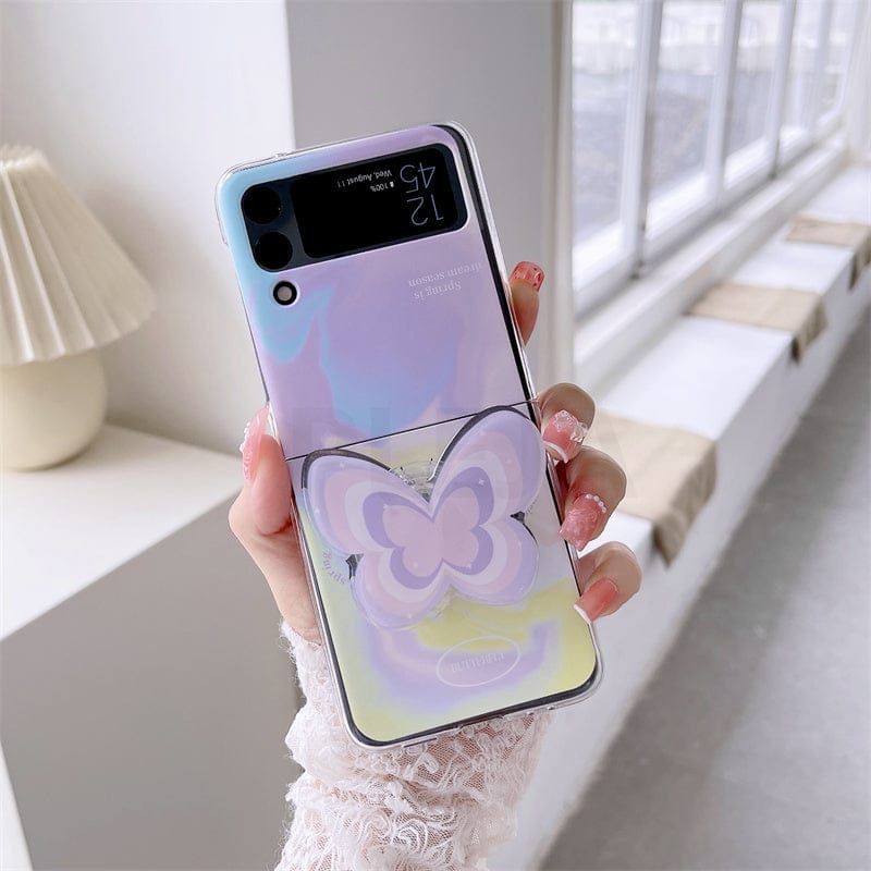 Pastel Butterfly Bracelet Phone Stand Case For Samsung Galaxy Z Flip 3 For Z Flip 3 Phone Cases & Covers The Kawaii Shoppu