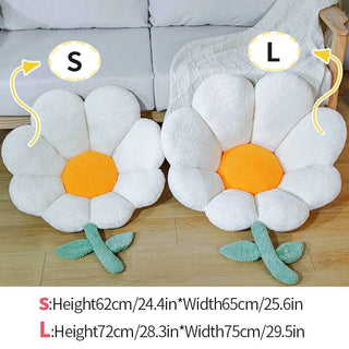 Pastel Flower Daisy Plush Chair Cushion Pillow Home & Kitchen The Kawaii Shoppu