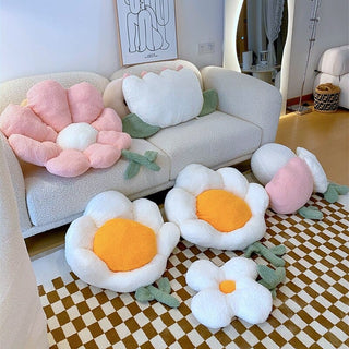 Pastel Flower Daisy Plush Chair Cushion Pillow Home & Kitchen The Kawaii Shoppu