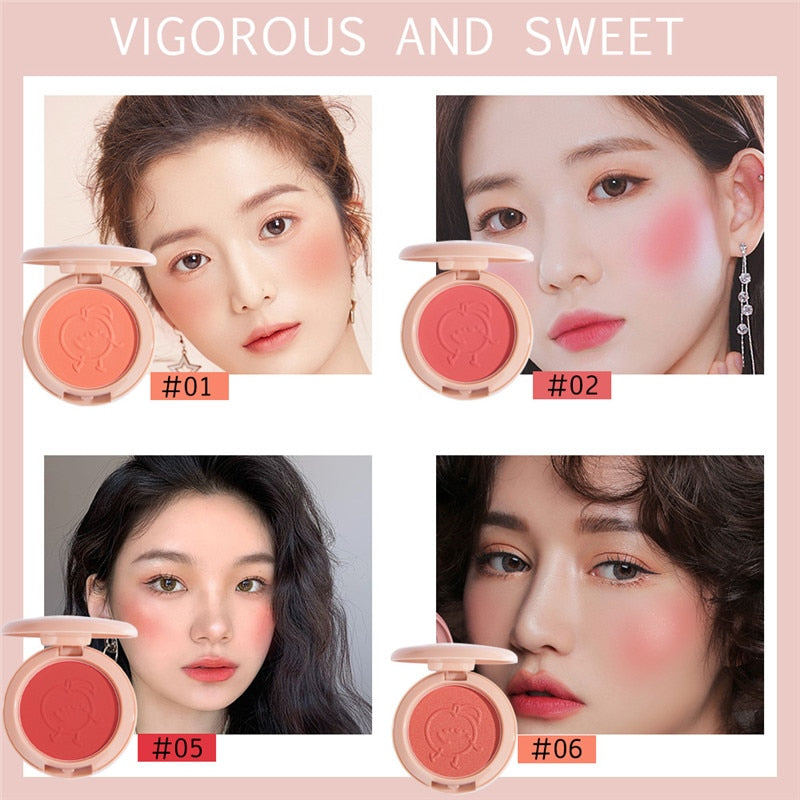 Peachy 6 Colors Blush Makeup Mineral Powder Palette Beauty Accessory by The Kawaii Shoppu | The Kawaii Shoppu