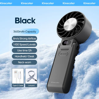 Portable Ice Cooling Handheld Fan USBC Charge with Lanyard